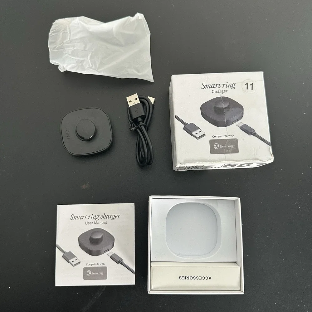 Smart Ring Charger Dock for Oura Ring Gen 3 Size 11 USB-C Cable Minimalist Tech